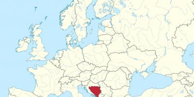 Bosnien på en karta över europa