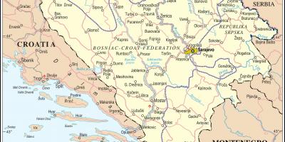 Karta över Bosnien turist