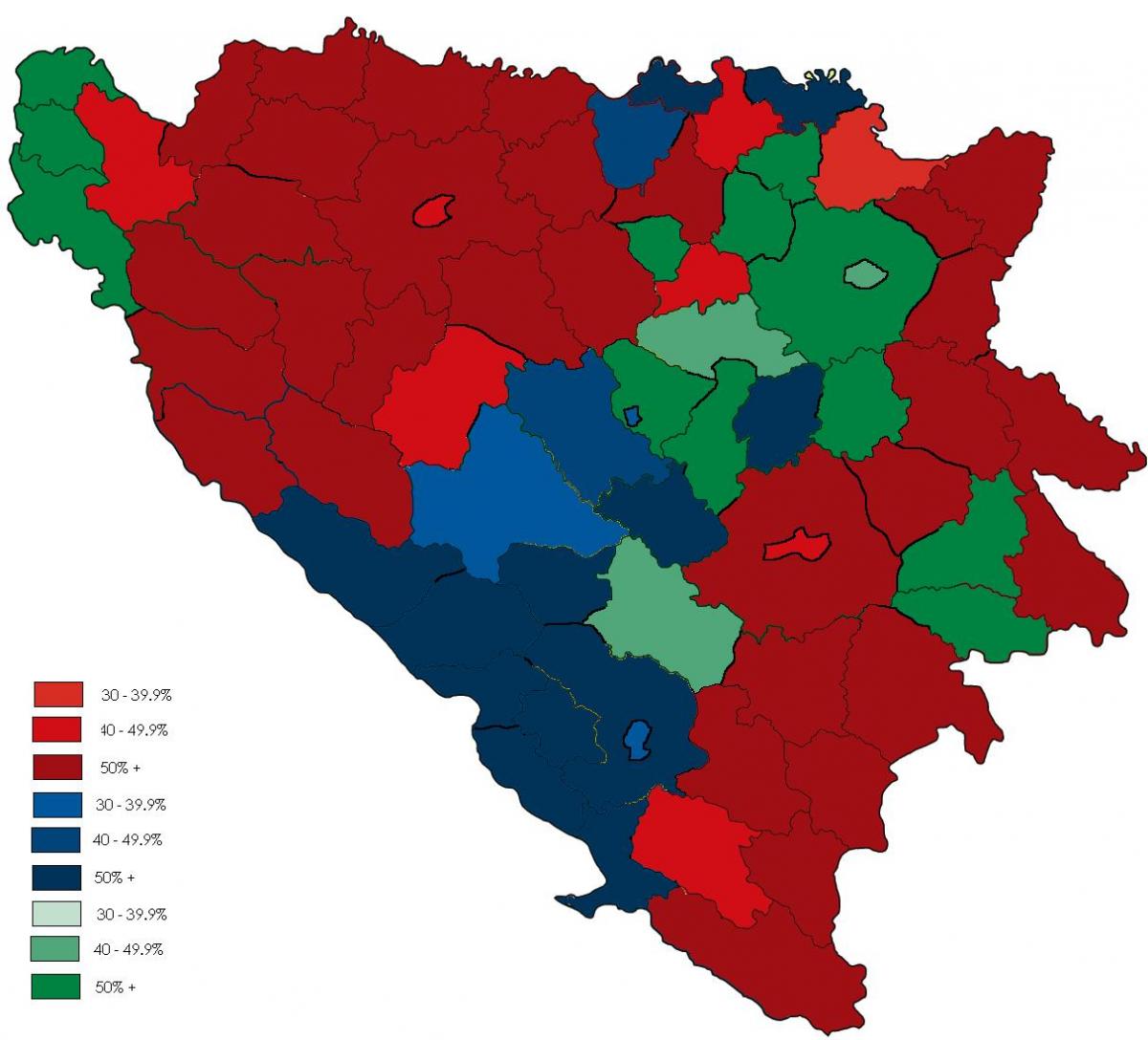 Bosnien religion karta