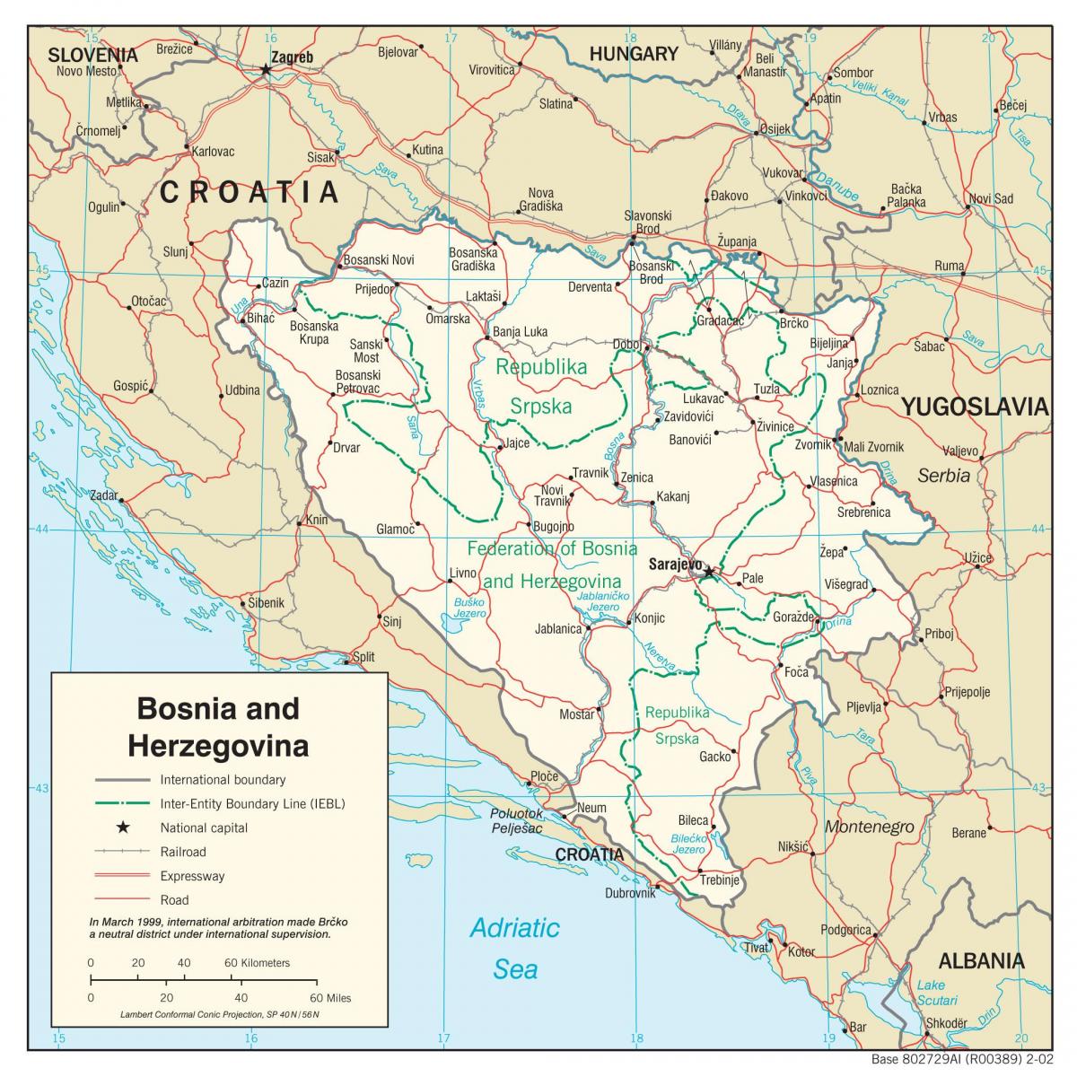 Bosnien-Hercegovina karta