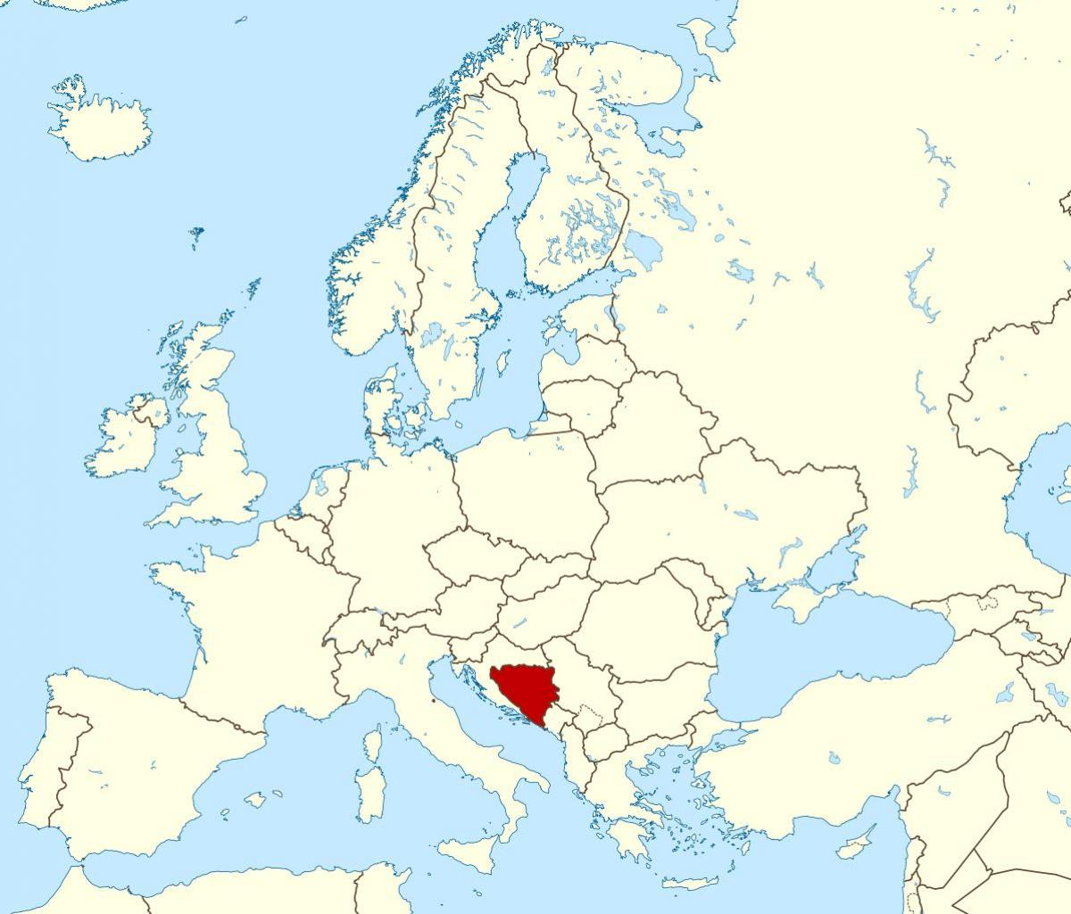 Karta över Bosnien plats på världen