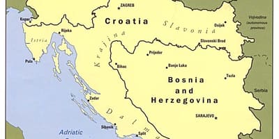 Karta över Bosnien och Hercegovina och omgivande länder